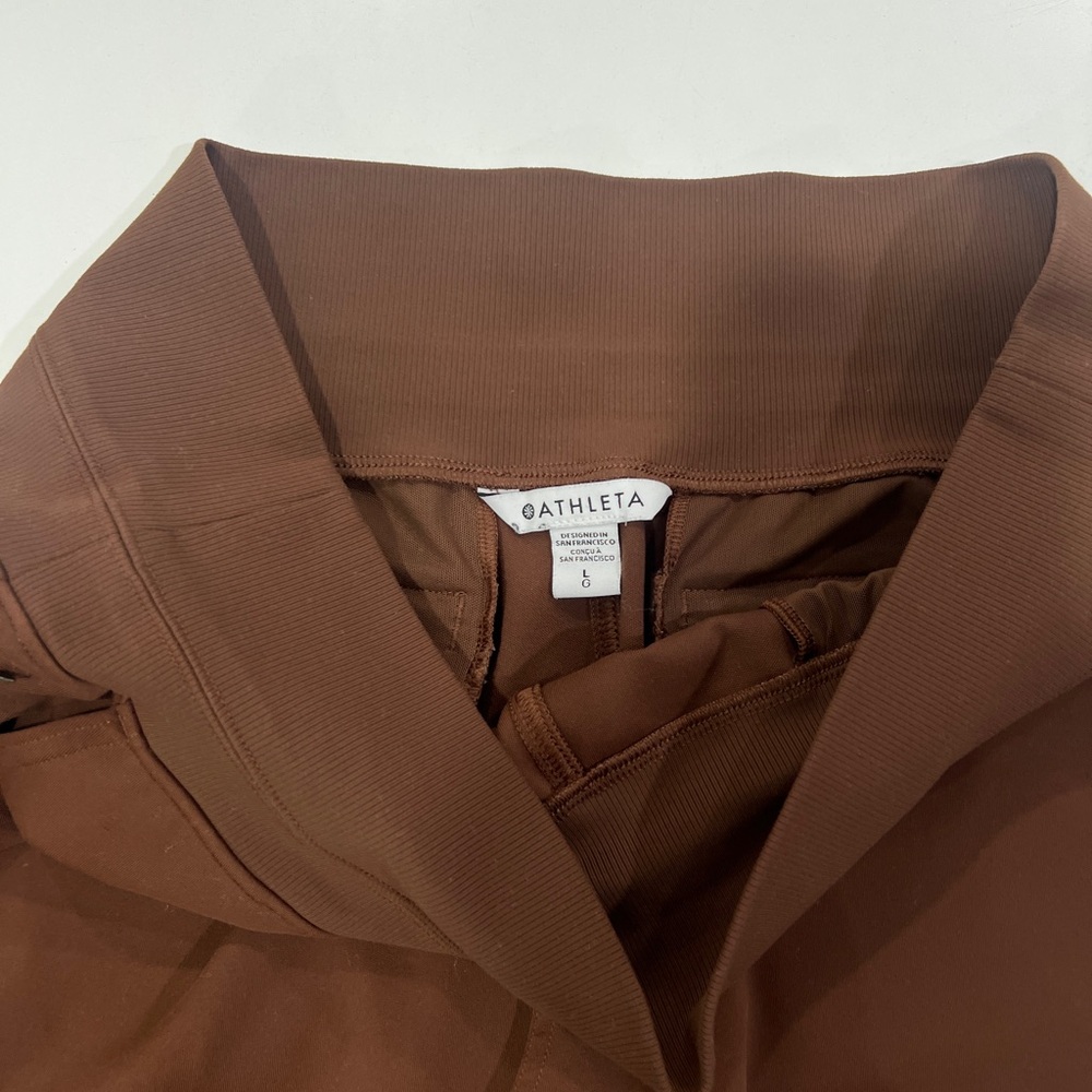Athleta Venice Wide-Leg High-Rise Brown Pull-On Pants, size Large - Picture 6 of 7